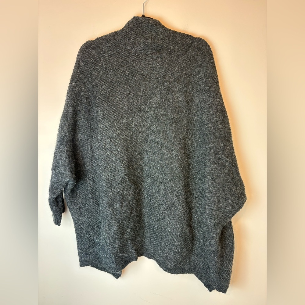 SLEEPING ON SNOW CHARCOAL WOOL BLEND OPEN FRONT OVERSIZED CARDIGAN WOMEN'S M - Picture 8 of 10